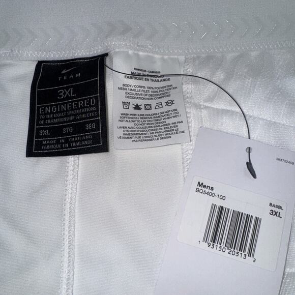 Nike Team Engineered Baseball Pants Mens White Engineered Sz 3XL Pockets - Picture 2 of 12